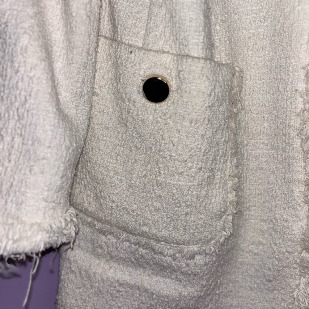 Zara Basic Cream Textured Jacket - image 6